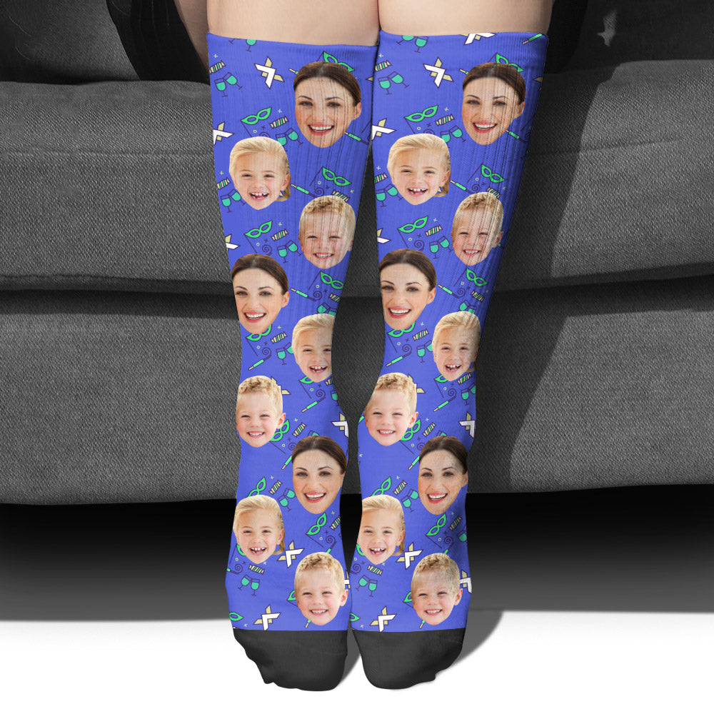 Chaussettes personnalisées pour belle-mère - Motif de fête personnalisé