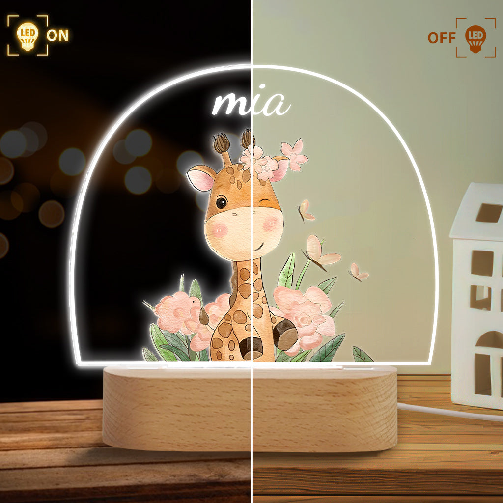 Animal Lovers - Personalized Kid Shaped Plaque Light Base