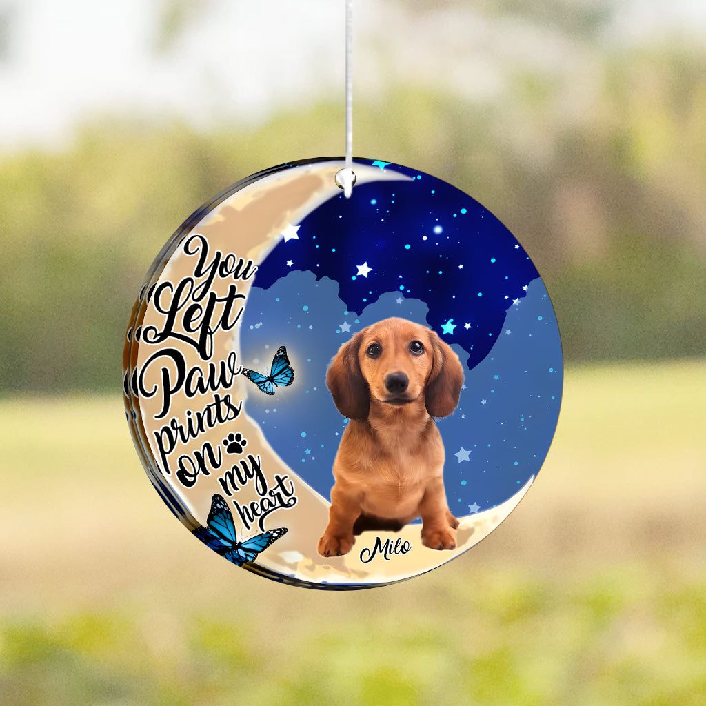 Empreintes de pattes sur mon cœur - Carillon éolien personnalisé pour chien