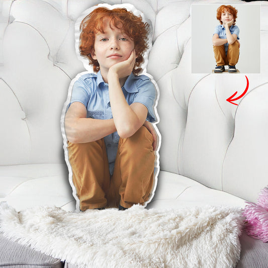 Coussin humanoïde personnalisé avec photo - Coussin en forme de fils personnalisé