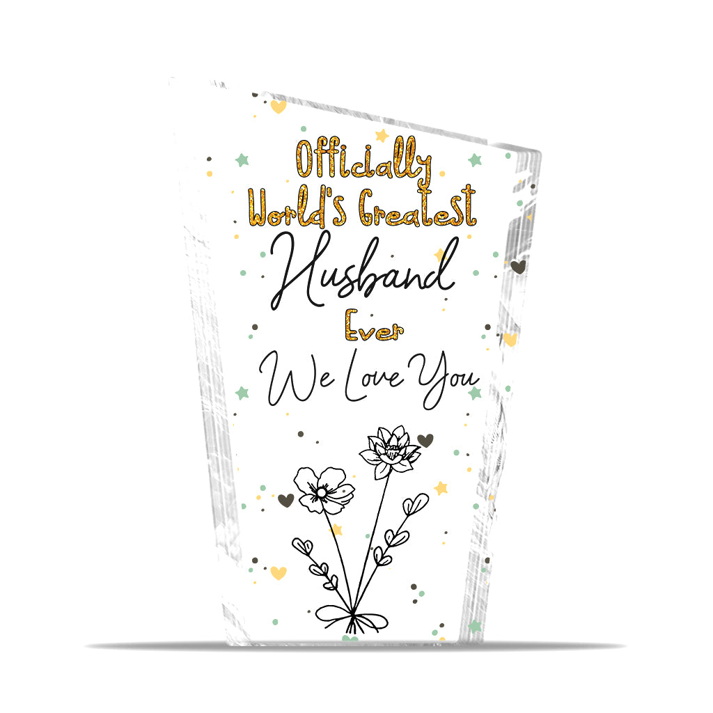 Officiellement la meilleure maman du monde ! – Cadeau pour maman, grand-mère, épouse, papa, grand-père, mari – Plaque acrylique personnalisée.