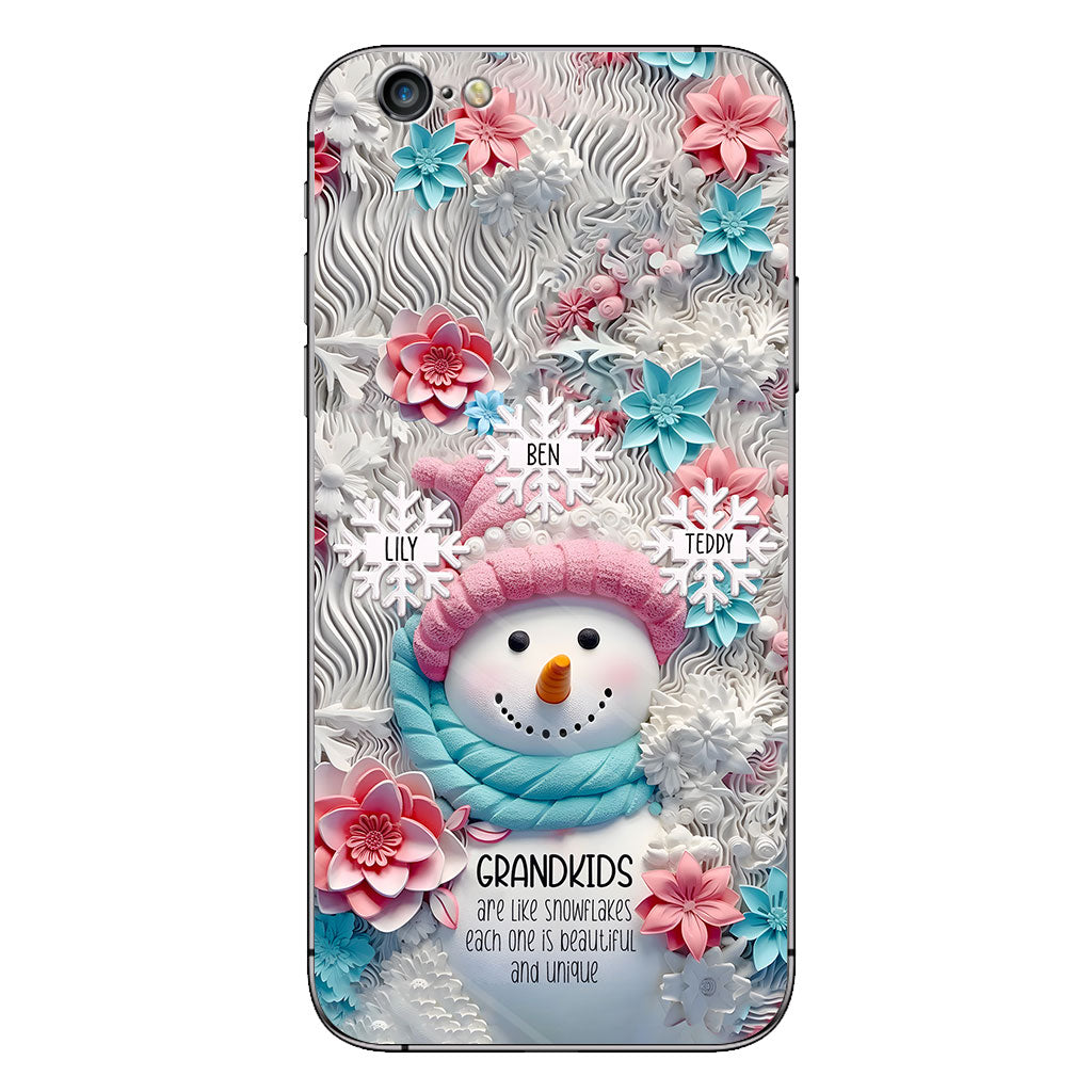 Les petits-enfants sont comme des flocons de neige - Cadeau pour grand-mère - Coque de téléphone personnalisée