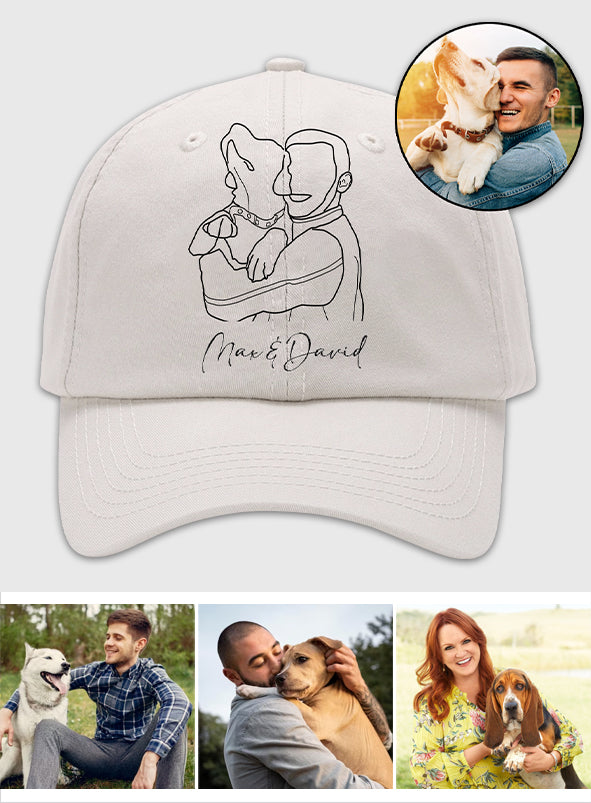 Casquette classique brodée avec photo personnalisée pour chien