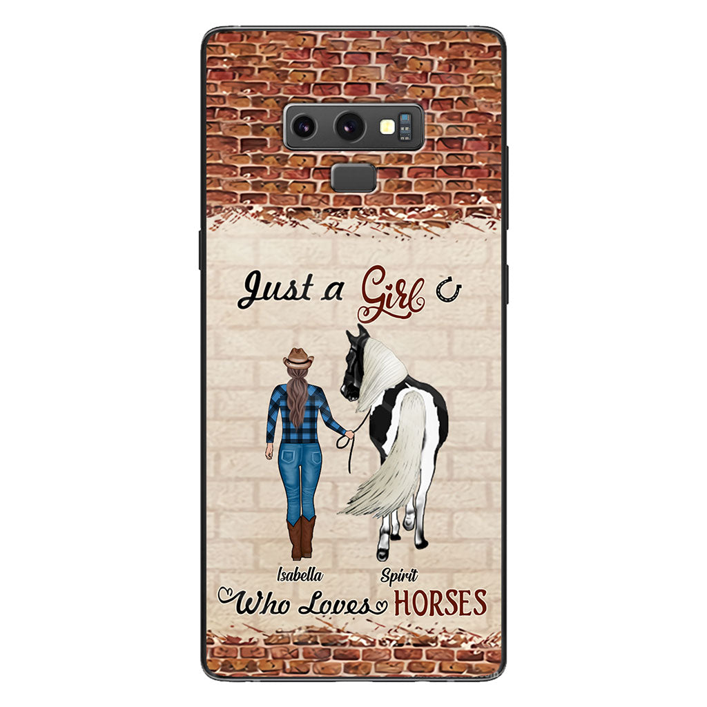Une fille qui aime les chevaux - Coque de téléphone personnalisée avec motif cheval