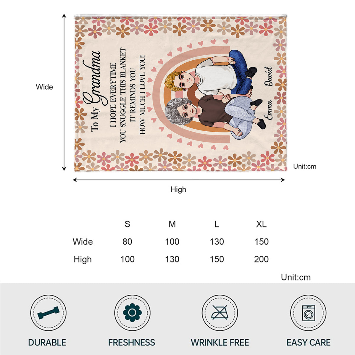 Nous espérons que vous apprécierez cette couverture à chaque fois que vous la serrerez contre vous - Cadeau pour maman, grand-mère - Couverture personnalisée