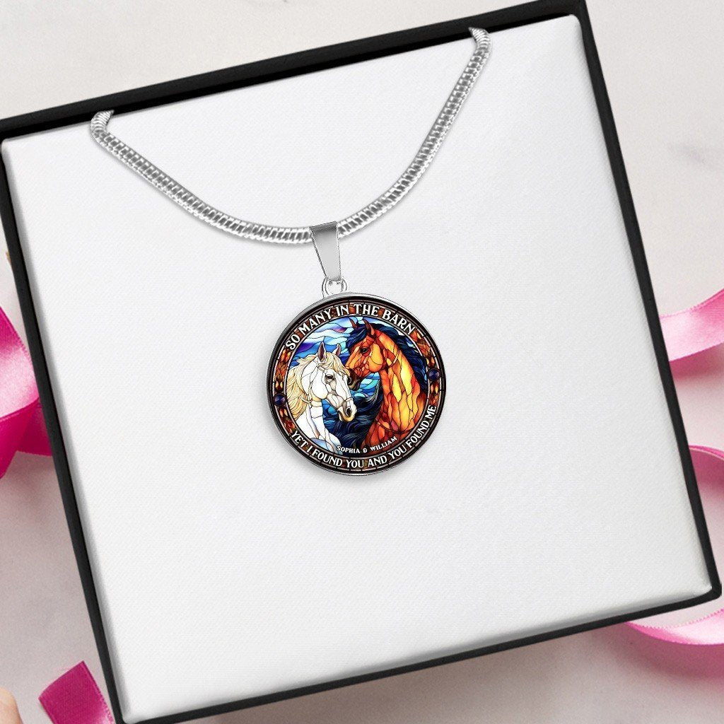 So Many In The Barn - Horse gift for husband, wife, boyfriend, girlfriend - Personalized Round Pendant Necklace
