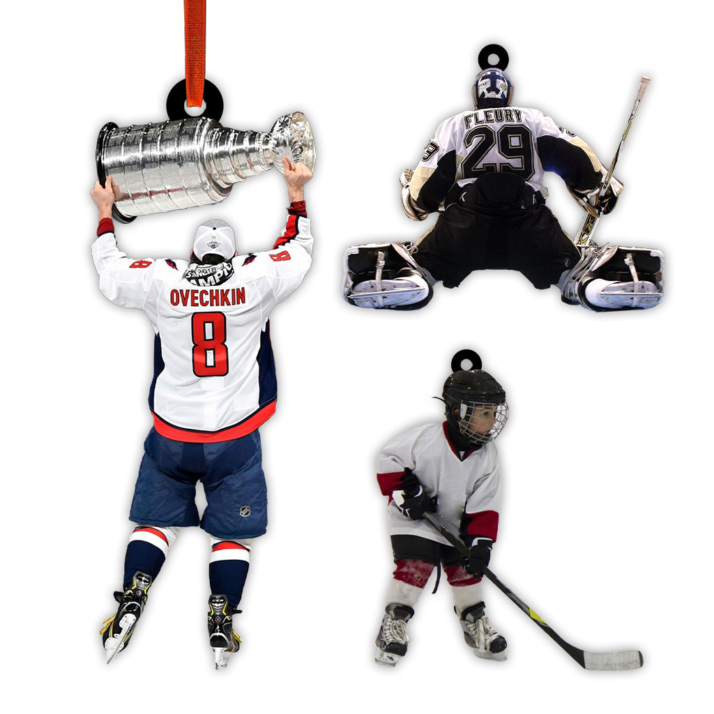 Ornement photo - Cadeau de hockey pour fils - Ornement personnalisé