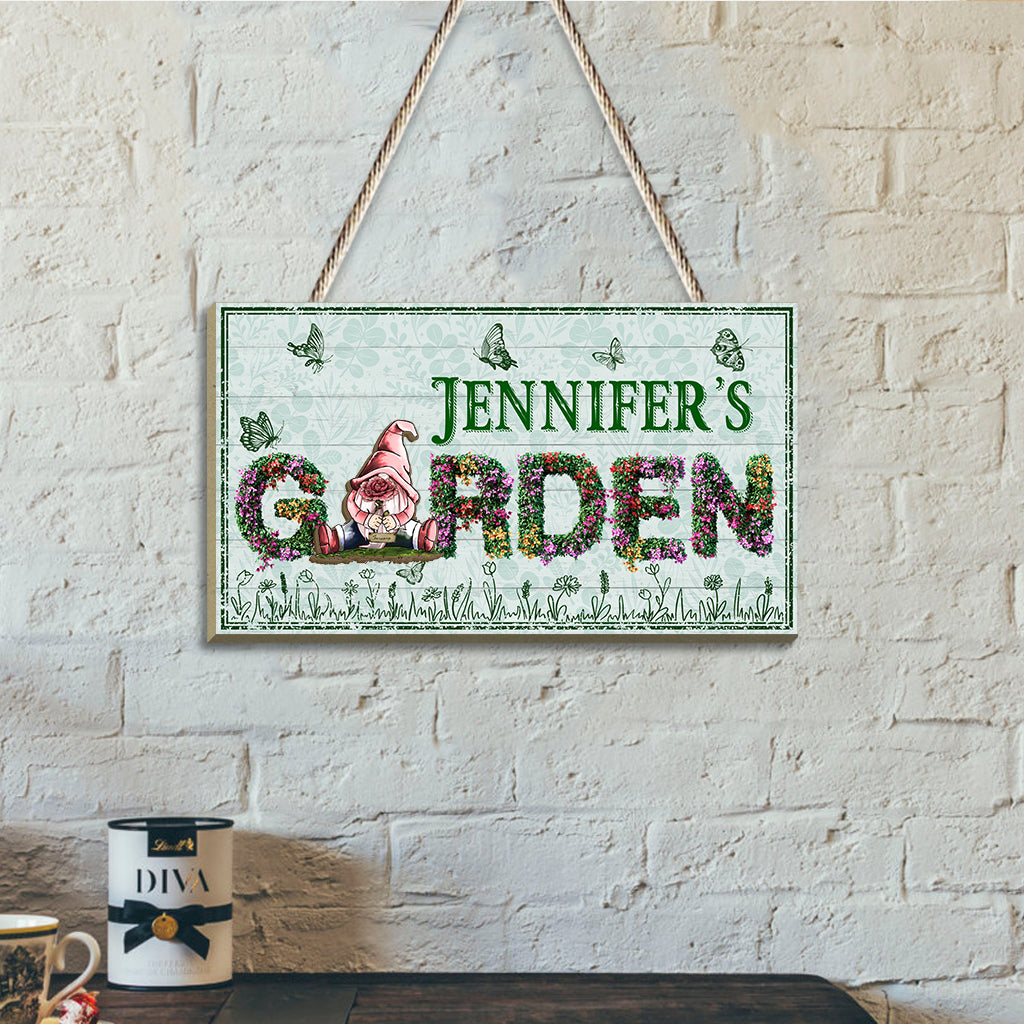 Bienvenue dans mon jardin - Panneau en bois interchangeable et personnalisé pour le jardinage