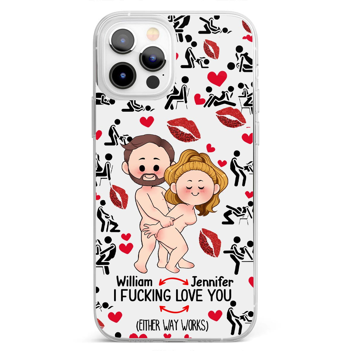Je t'aime - cadeau pour mari, femme, petit ami, petite amie - Coque de téléphone transparente personnalisée