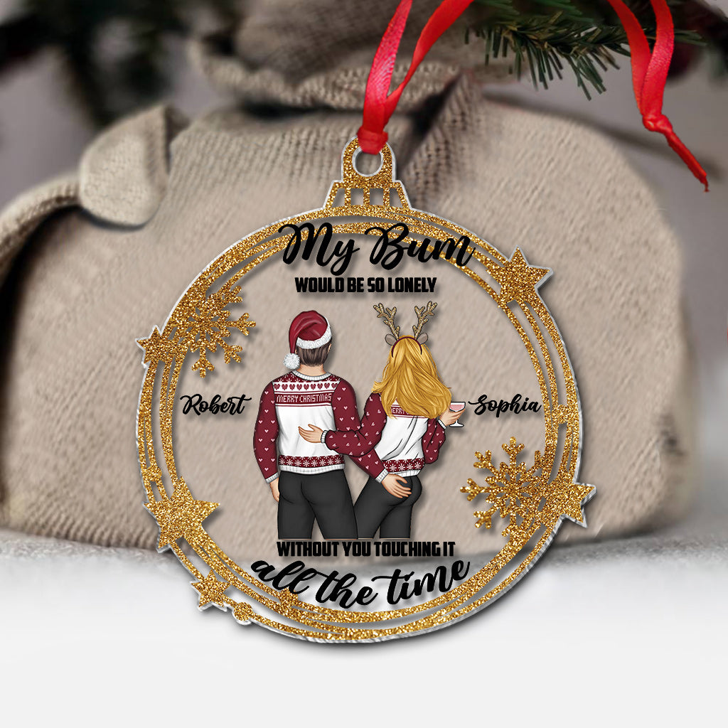 Touche mes fesses - Ornement transparent personnalisé pour couple