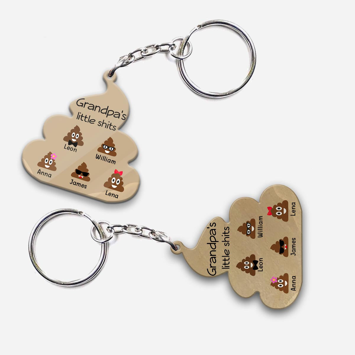 Petits Mignons - Cadeau pour papa, grand-père, maman, oncle, tante, grand-mère - Porte-clés personnalisé