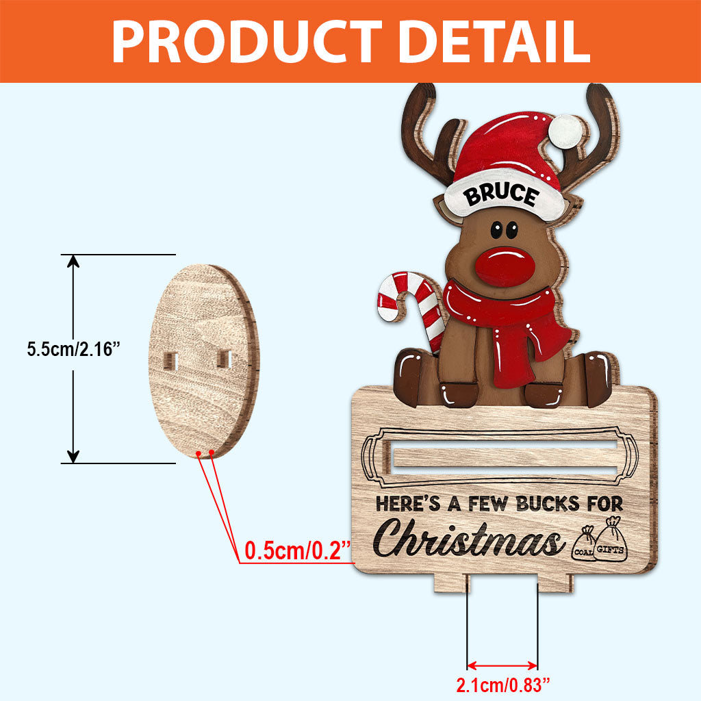 Voici quelques dollars pour Noël - Plaque en bois personnalisée pour la famille