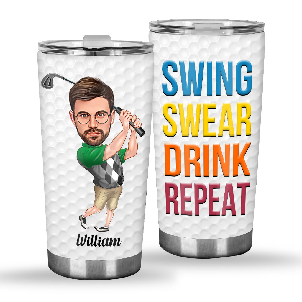 Swing Swear Drink Repeat - Gobelet de golf personnalisé