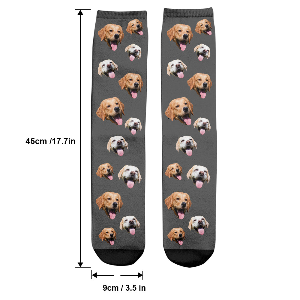 Chaussettes personnalisées pour chiens - Face personnalisée