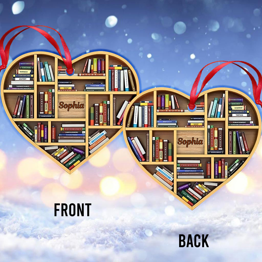 Bookshelf Heart - Personalized Book Ornament
