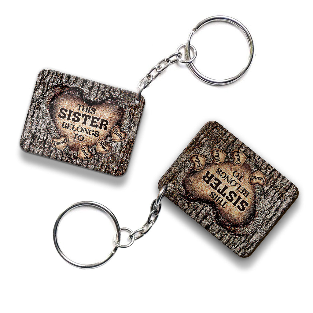 This Dad Belongs To - Gift for dad, grandma, grandpa, mom, uncle, aunt, brother, sister - Personalized Keychain