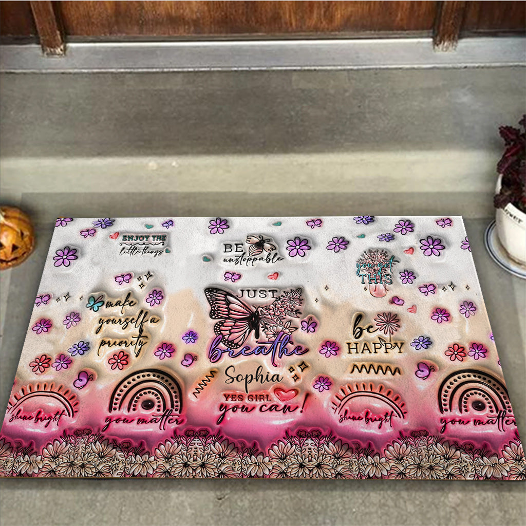 Paillasson papillon à affirmations positives - Paillasson papillon personnalisé