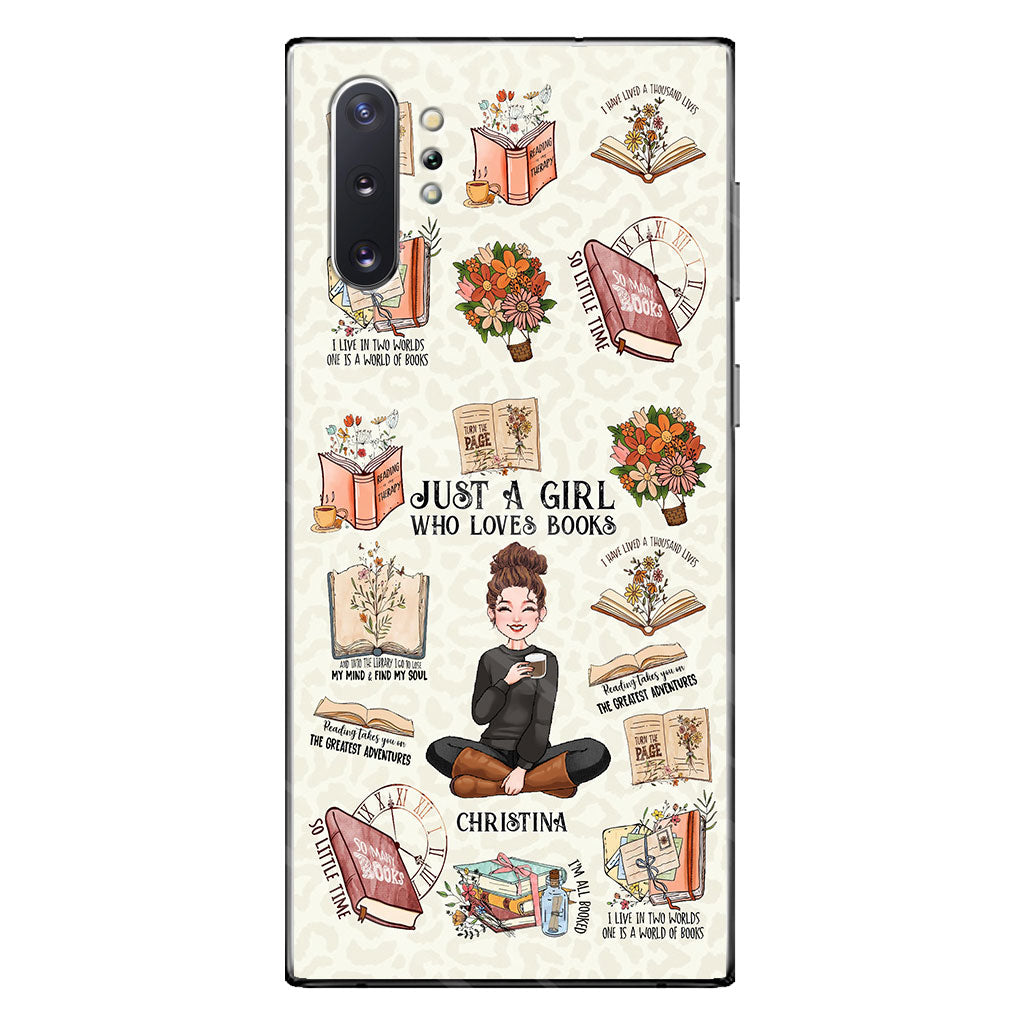 Une fille qui aime les livres - Coque de téléphone personnalisée en forme de livre