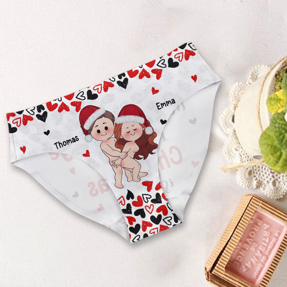 The Only Package I Want For Christmas Is Yours - Personalized Couple Women Briefs