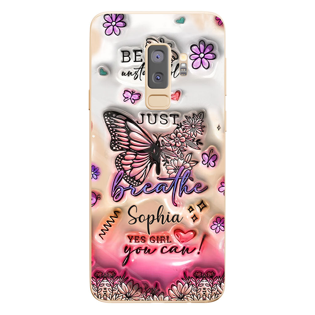 Positive Affirmations Butterfly - Personalized Butterfly Clear Phone Case