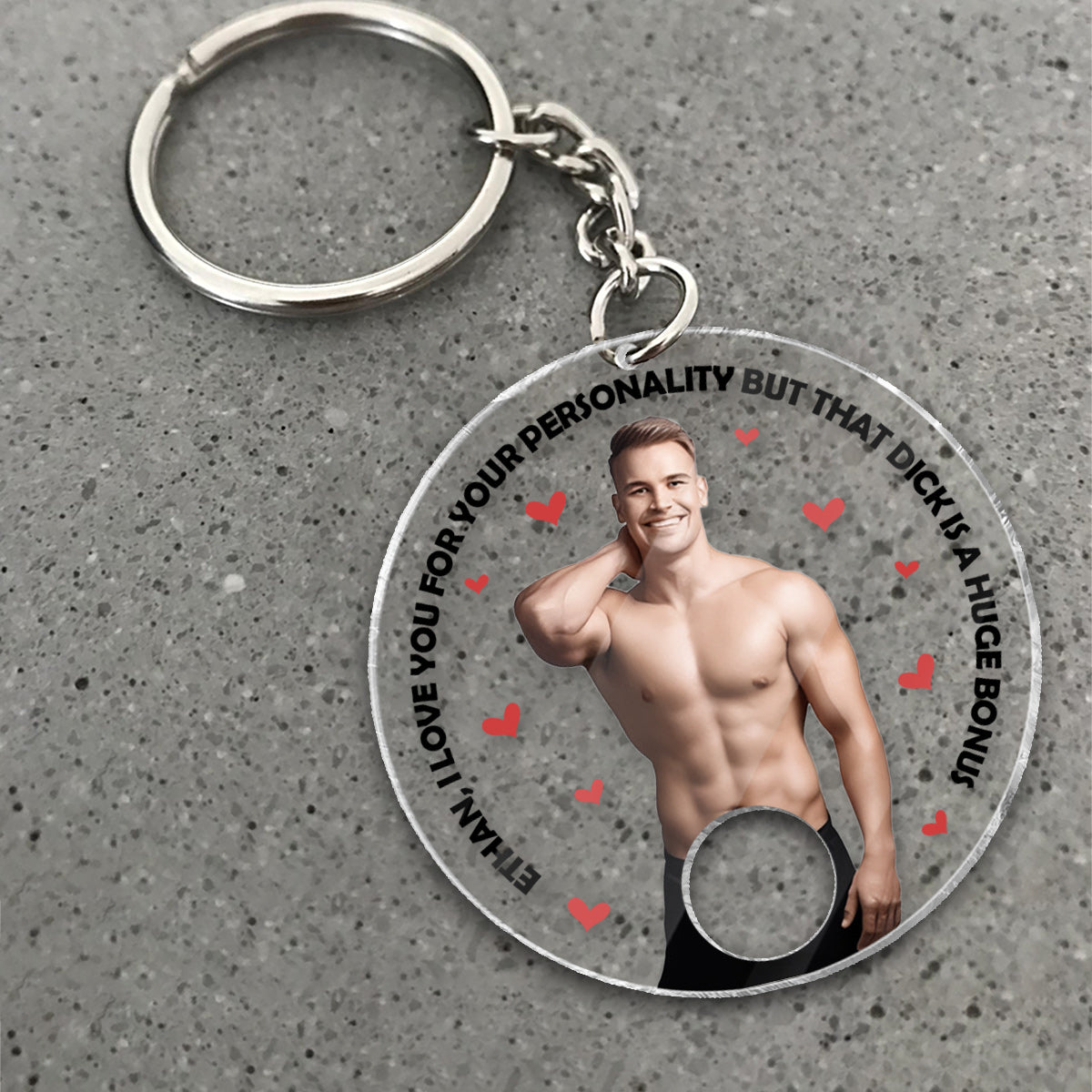 I Love You For Your Personality - Personalized Couple Keychain
