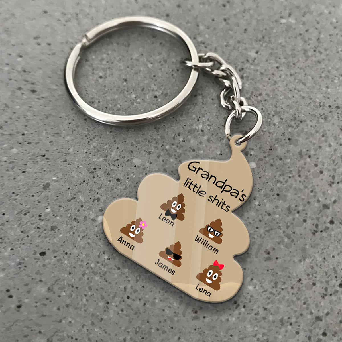 Petits Mignons - Cadeau pour papa, grand-père, maman, oncle, tante, grand-mère - Porte-clés personnalisé