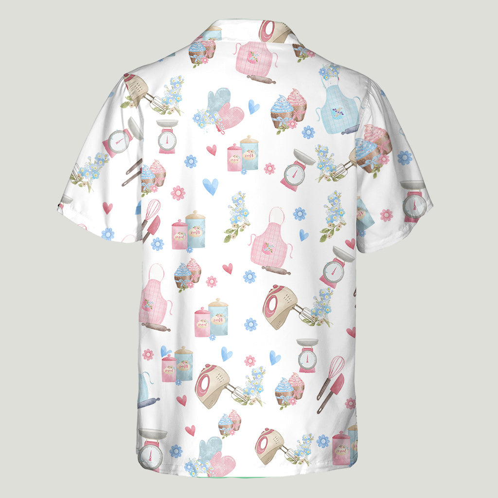 Une fille qui adore pâtisser - Chemise hawaïenne personnalisée sur le thème de la pâtisserie