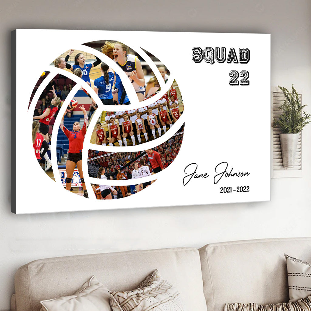 J'adore le volley-ball ! Toile et affiche personnalisées sur le thème du volley-ball.