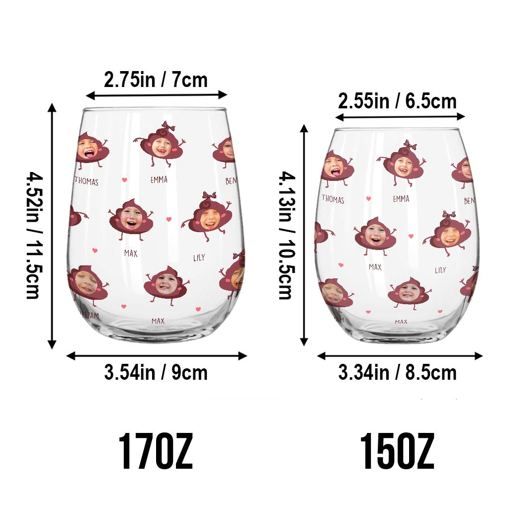 Le petit salaud de maman - Cadeau pour maman, grand-mère, papa, grand-père - Verre à vin entièrement personnalisé
