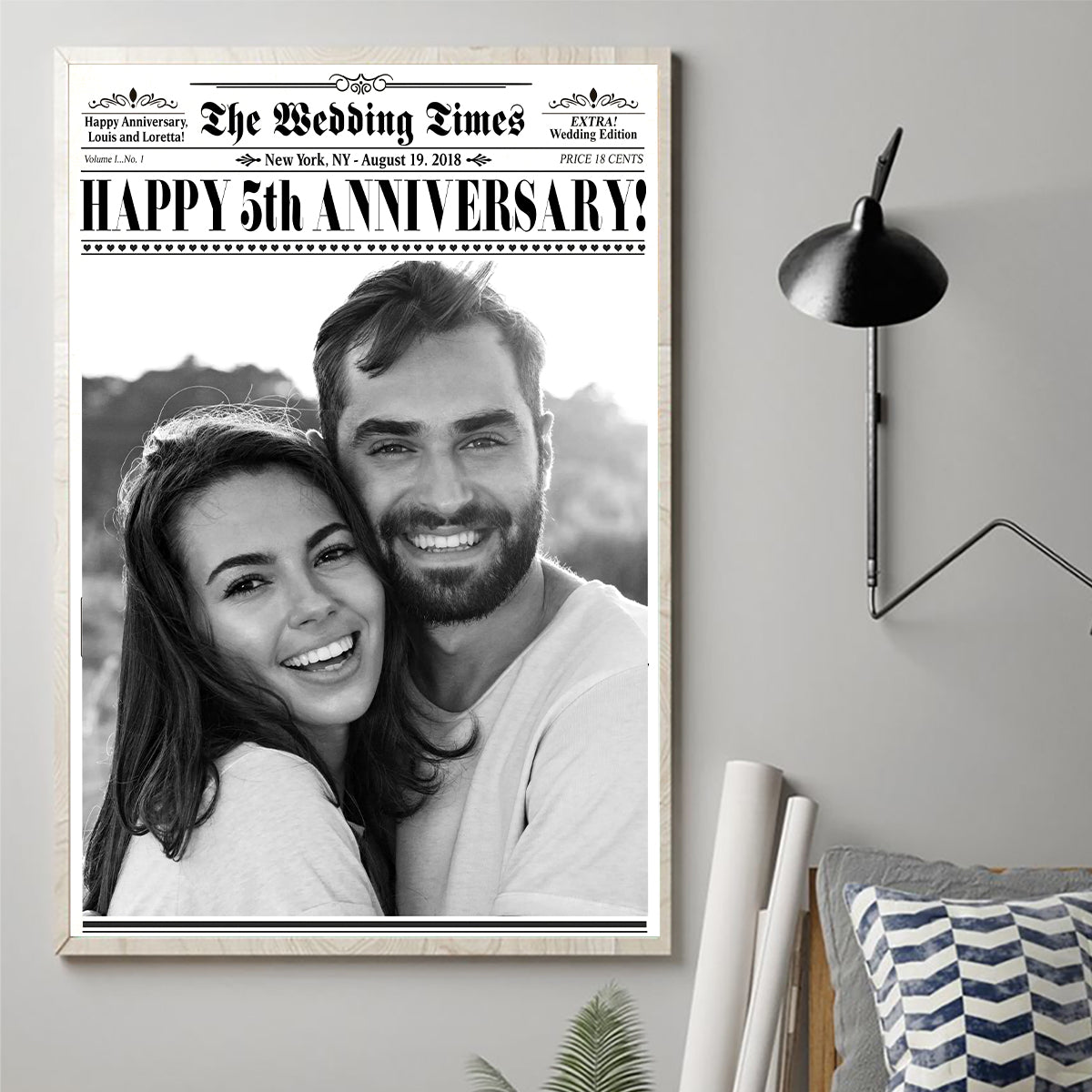 Le temps du mariage - Toile et affiche personnalisées pour mari et femme