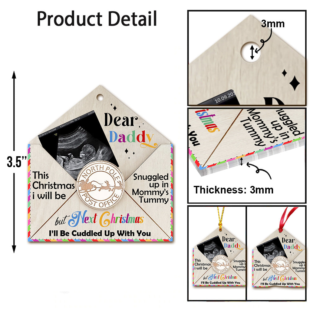 Je serai blottie contre toi - Ornement de grossesse personnalisé