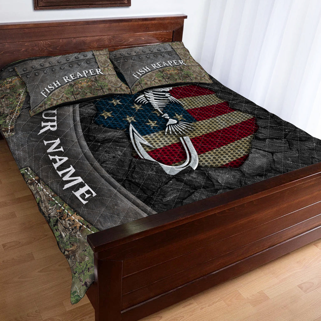 Fish Reaper - Ensemble de courtepointe de pêche personnalisé