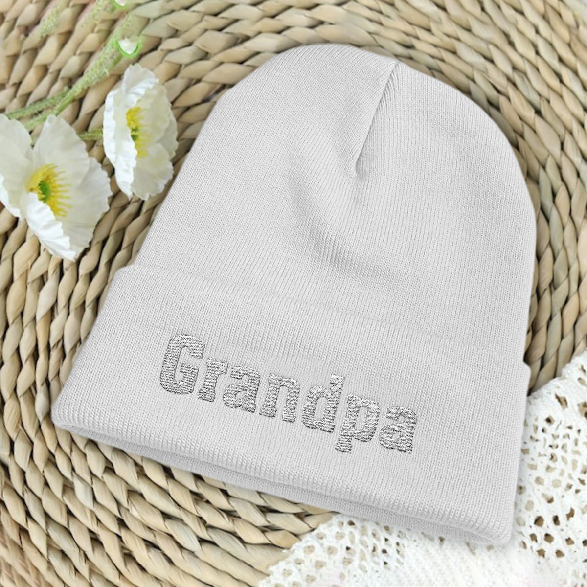 Bonnet brodé personnalisé avec nom - Grand-père