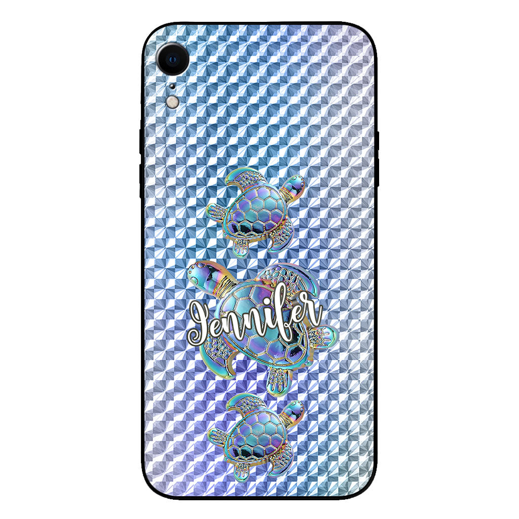 Salty Lil Beach - Personalized Turtle Clear Phone Case