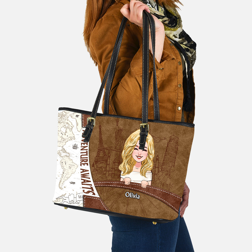 L'aventure vous attend - Sac de voyage en cuir personnalisé