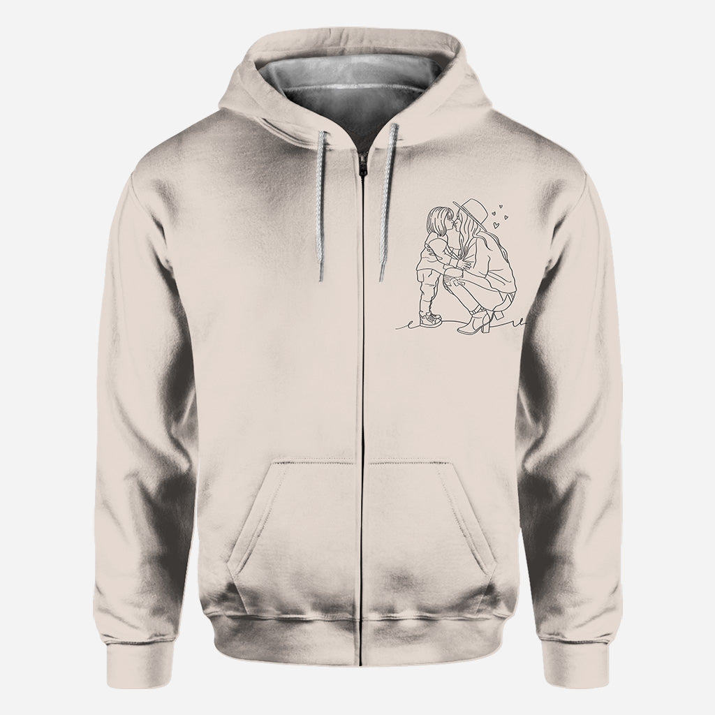 Line Drawing - Personalized Step Mom All Over Shirt