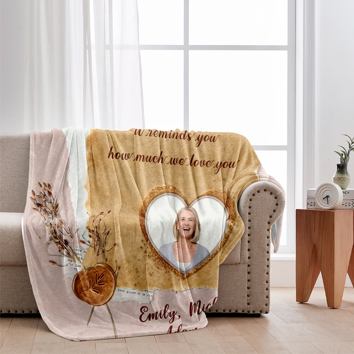 Couverture personnalisée « Grand-mère Maman » - Cadeau pour grand-mère, maman, papa, grand-père, tante, oncle, sœur, frère, mari, femme, ami(e)