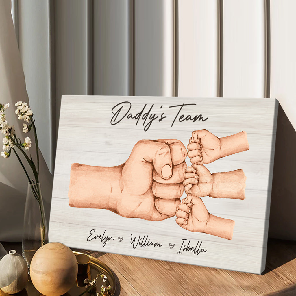 Nous sommes une équipe - Toile et affiche personnalisées pour papa