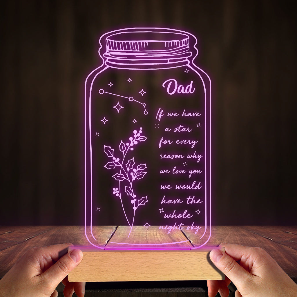 Si j'avais une étoile : Fleur de naissance et signe du zodiaque - Cadeau pour maman, grand-mère, fille, épouse, petite amie, papa, grand-père, petit ami, mari - Plaque lumineuse personnalisée