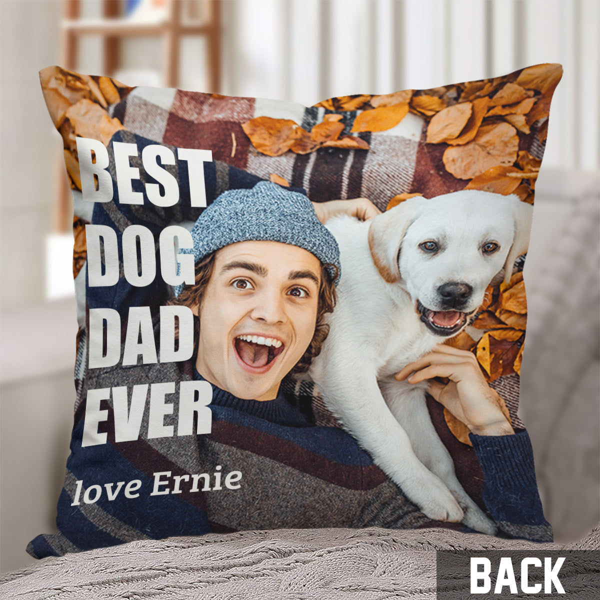 Meilleure maman/mère/grand-mère de chien... au monde - Coussin décoratif personnalisé