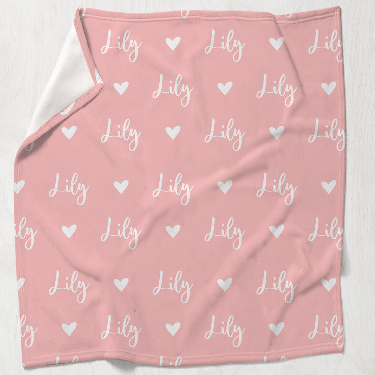 Couverture personnalisée pour frères et sœurs avec motif cœur et prénom