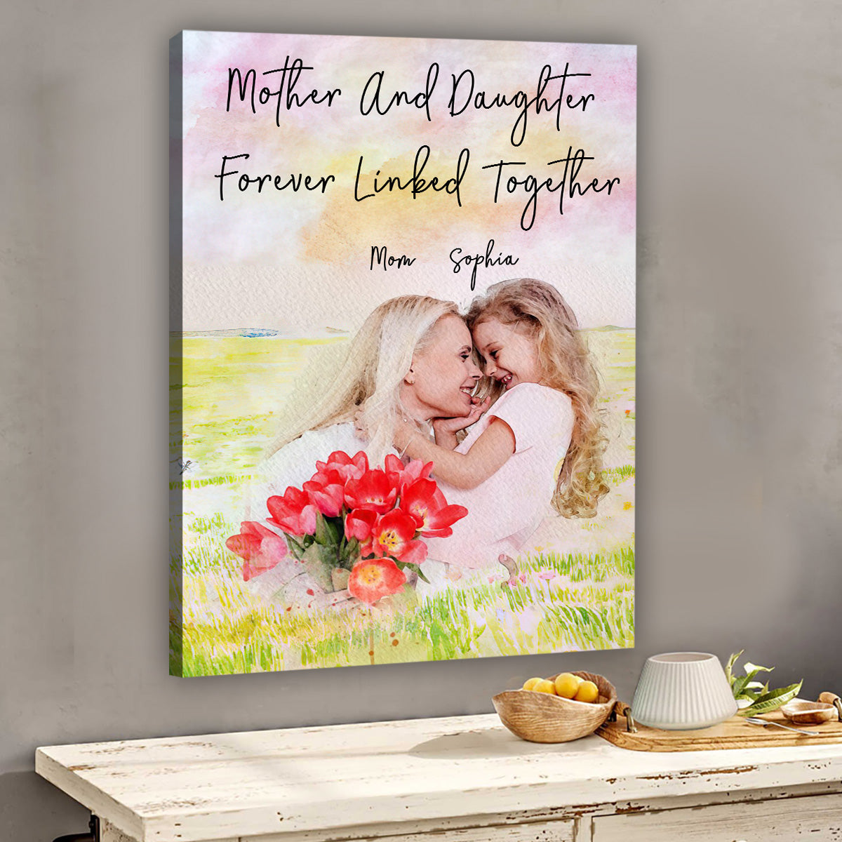 Mère et fille - Toile et affiche personnalisées pour maman
