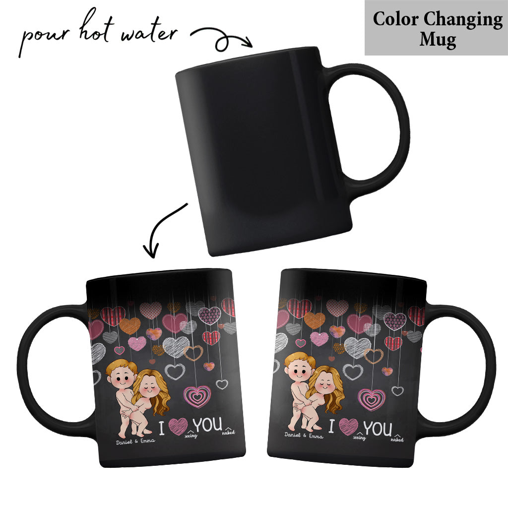 J'adore te voir nu(e) - Mug personnalisé pour couple