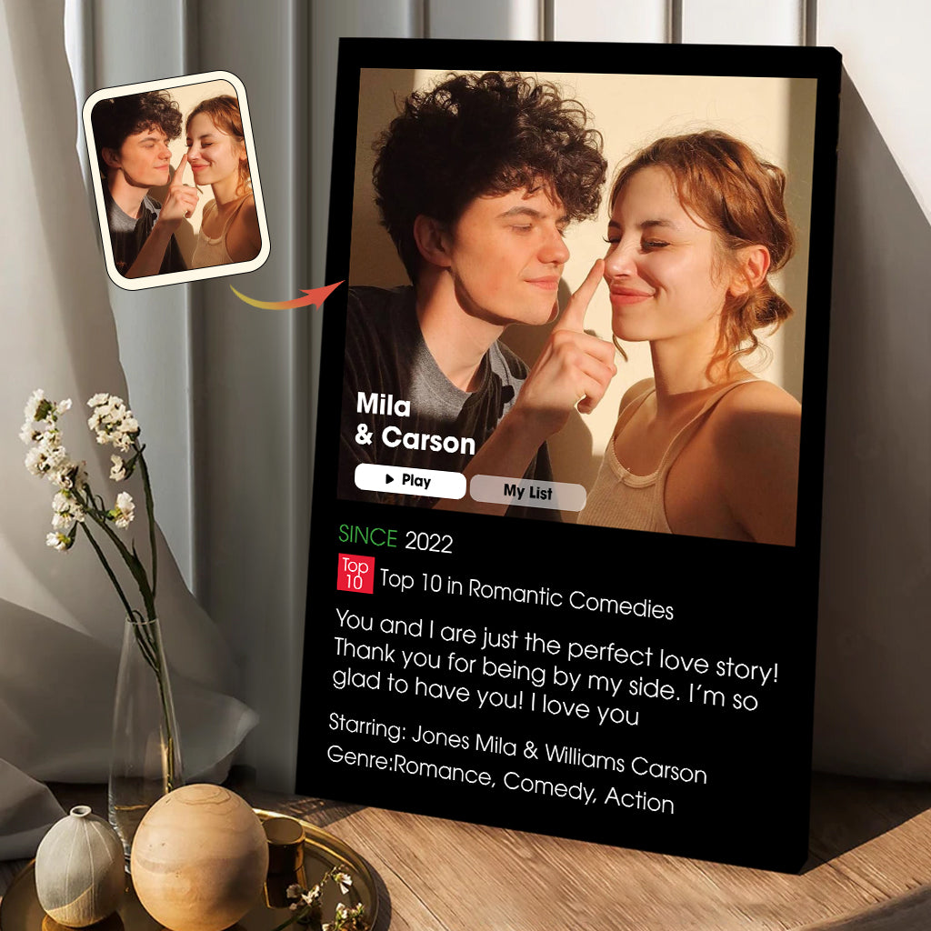 Notre film romantique - Toile et affiche personnalisées pour couples