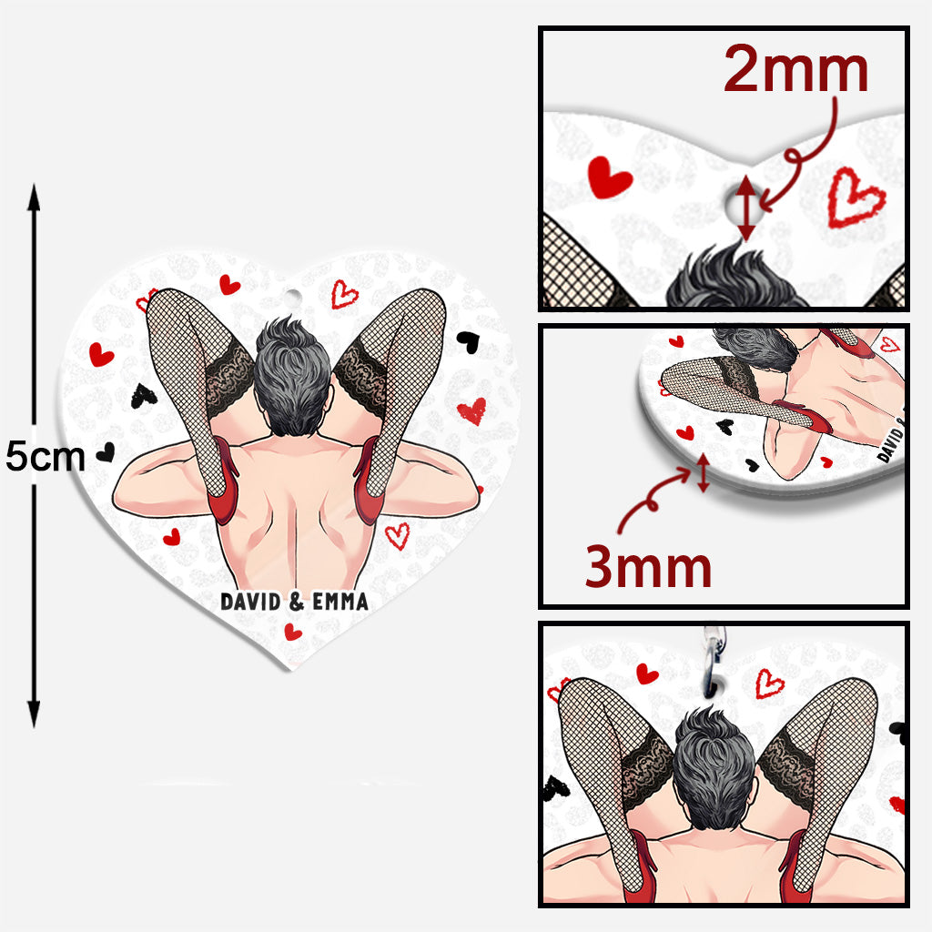 Porte-clés personnalisé pour couple « J'adore ton visage coquin »