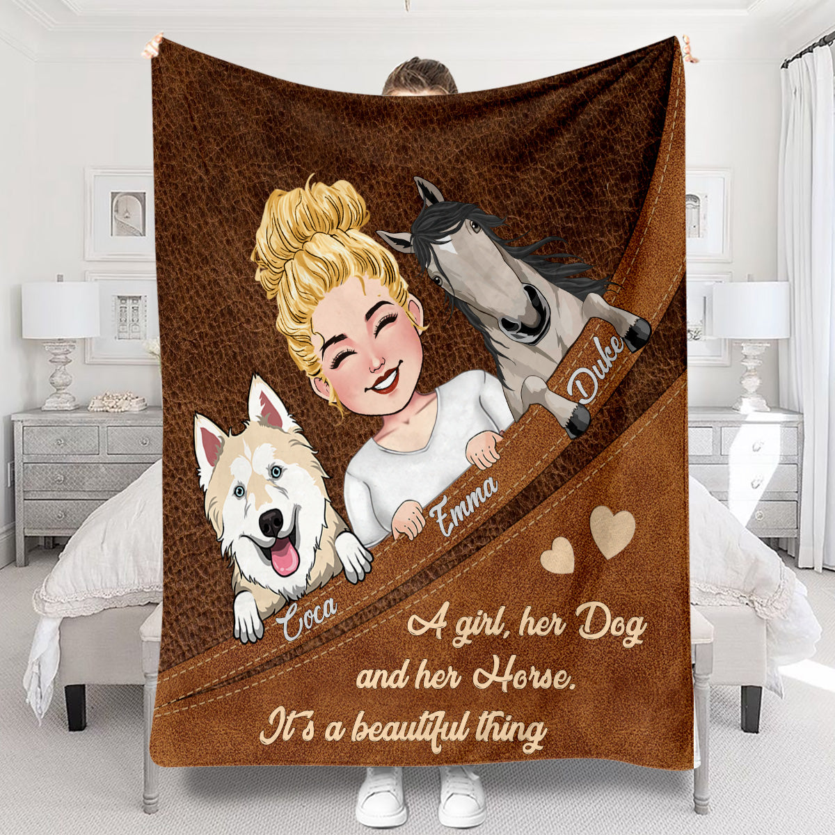 Quelle belle chose ! - Cadeau pour amoureux des chevaux, des chiens et des chats - Couverture personnalisée