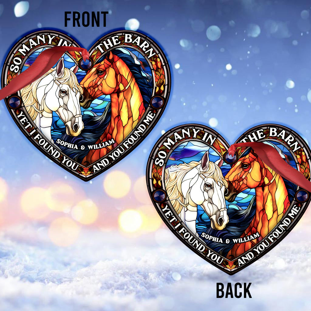 Tant de monde dans l'étable - Cadeau sur le thème du cheval pour mari, femme, petit ami, petite amie - Ornement personnalisé