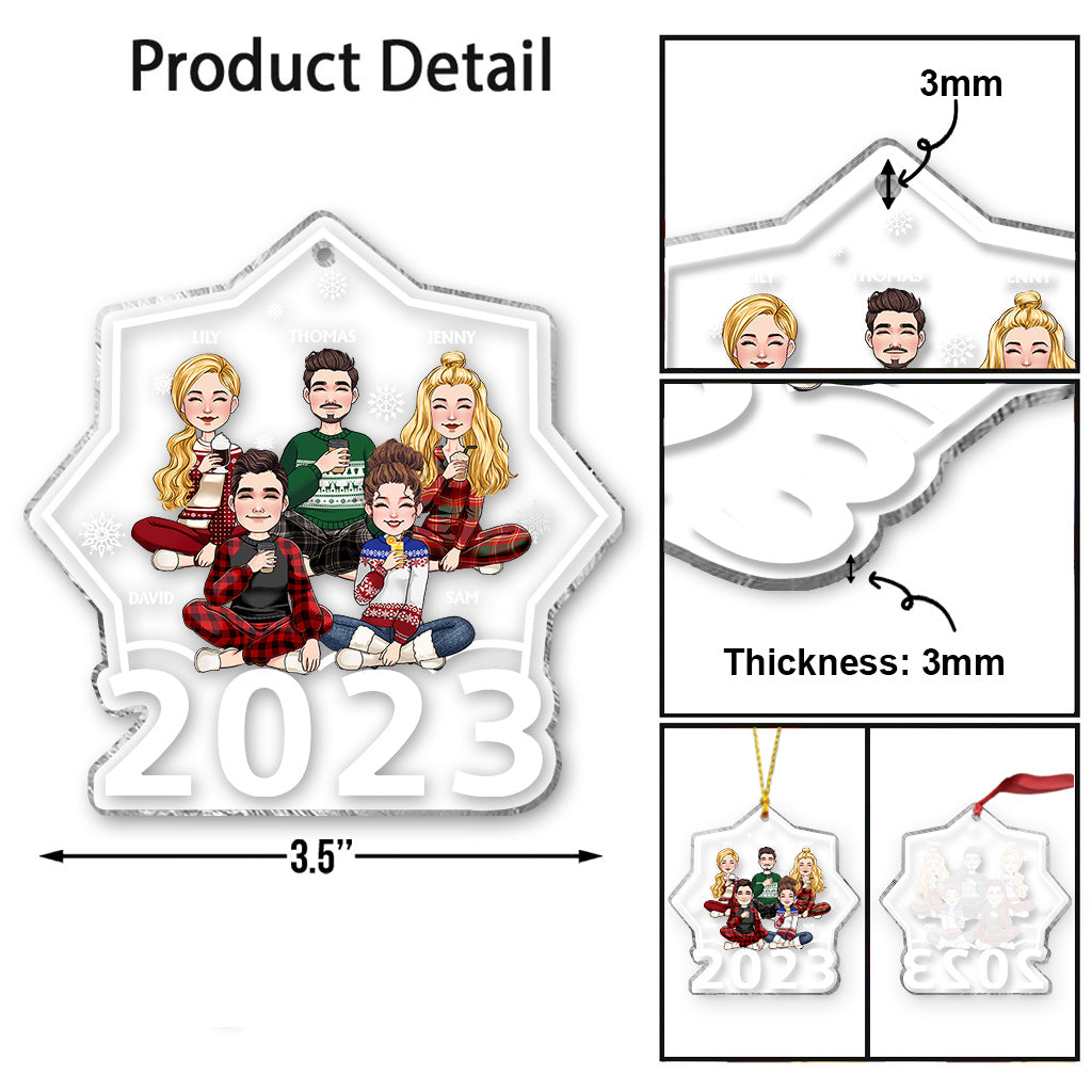 Merry Christmas - Personalized Family Transparent Ornament