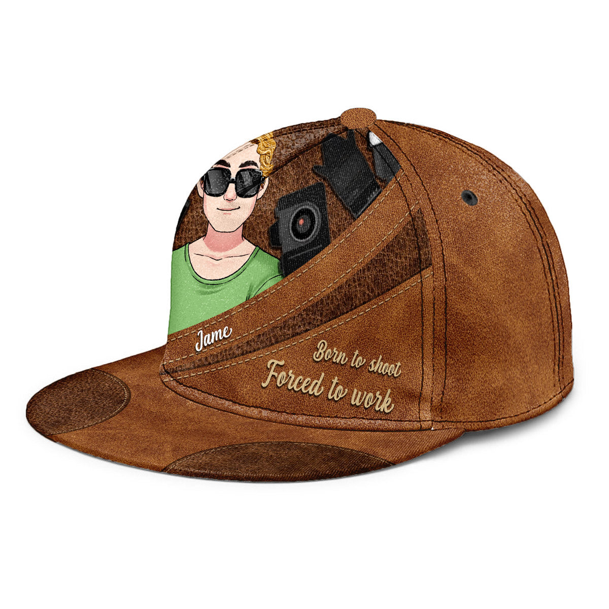 Né pour photographier, forcé de travailler - Cadeau photo pour lui, elle, un ami, papa, maman, petit ami, petite amie - Casquette personnalisée
