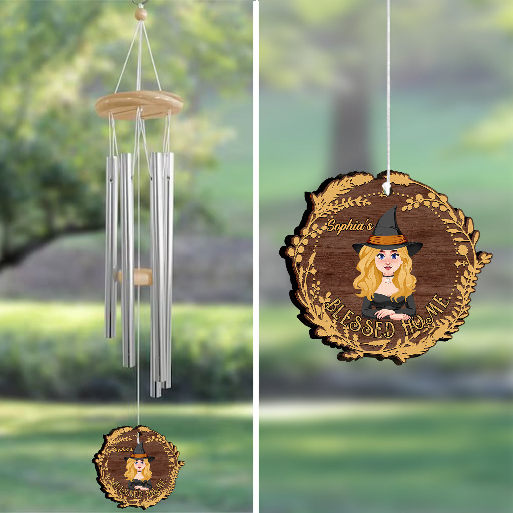 Blessed Home - Personalized Witch Wind Chime